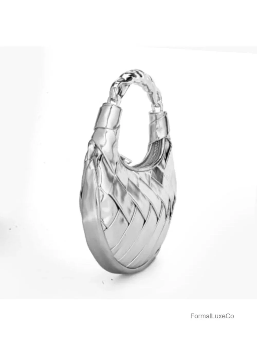 PU Leather Evening Bag Wedding Party Clutch Purse with Twist Handle